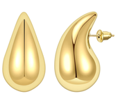 Kolczyki złote stal chirurgiczna pozłacane łezki wiszące