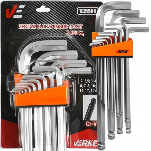 DUŻE KLUCZE IMBUSOWE ZESTAW IMBUSÓW KLUCZY IMBUSOWYCH IMBUSY Z KULKĄ 2-19mm na Arena.pl
