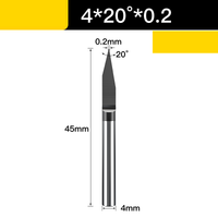 Frez do grawerowania z powłoką 4 mm Rozmiar: 4 × 20° × 0.2