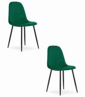 Krzesło tapicerowane COMO ciemna zieleń aksamit 2 szt. czarne nogi