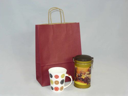 Torba papierowa bordowa 25 x 11 x 32 cm na Arena.pl