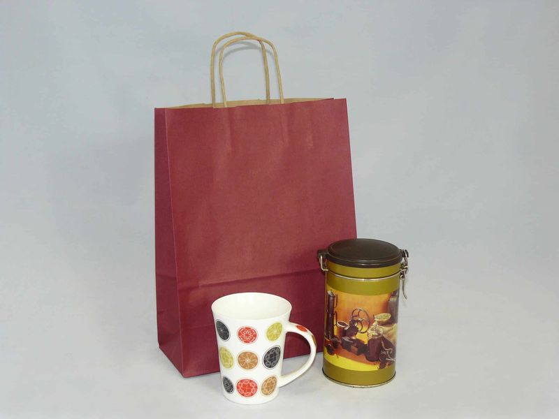 Torba papierowa bordowa 25 x 11 x 32 cm zdjęcie 2