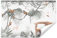 Fototapeta Dla Dzieci ŻYRAFY Zwierzęta Las Dżungla Mgła 300cm x 210cm