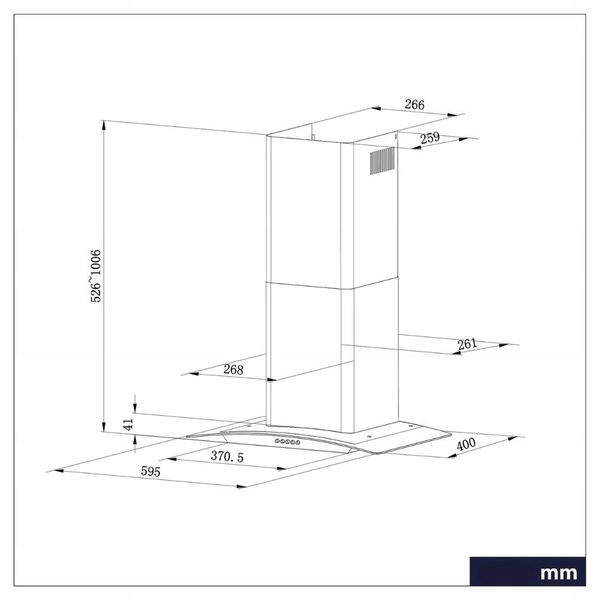 Okap ścienny Ciarra 60 cm 650m³/h CBCS6506B Srebrny zdjęcie 2