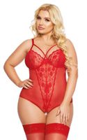 erotyczne koronkowe body amanda czerwone 2xl softline