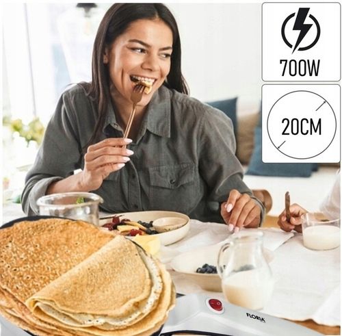 NALEŚNIKARKA ELEKTRYCZNA FLORIA BIAŁA 20CM 700W na Arena.pl