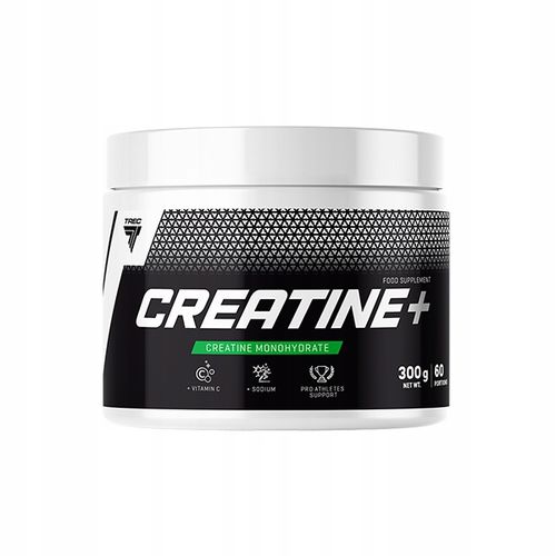 MOCNA KREATYNA MONOHYDRAT NA MIĘŚNIE RZEŹBĘ Trec Creatine+ 100% 300g WIT. C na Arena.pl