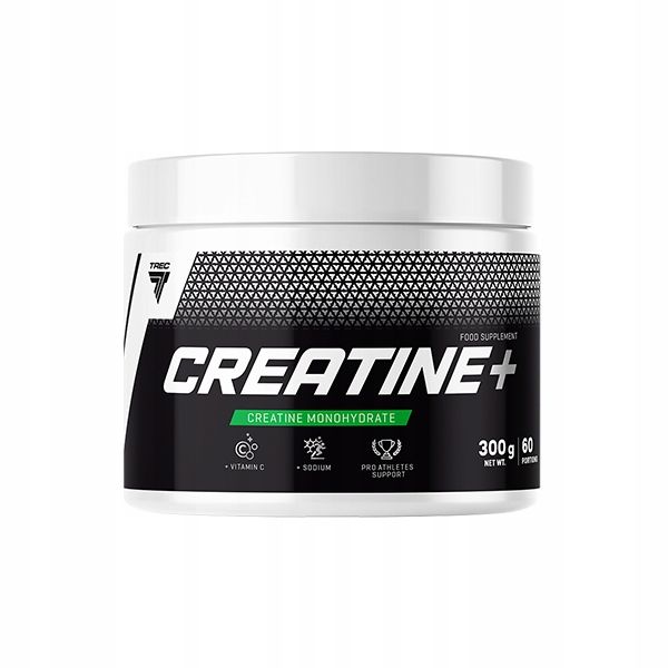 MOCNA KREATYNA MONOHYDRAT NA MIĘŚNIE RZEŹBĘ Trec Creatine+ 100% 300g WIT. C zdjęcie 3