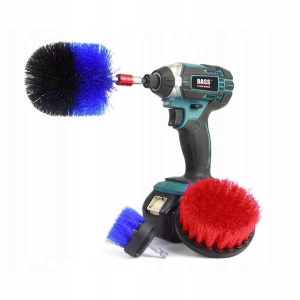 ZESTAW 3 X SZCZOTKA DO FELG NYLONOWA NA WIERTARKĘ zdjęcie 2