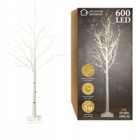 Drzewko świecące ozdobne, dekoracja świąteczna, 600LED, brzoza, 180cm