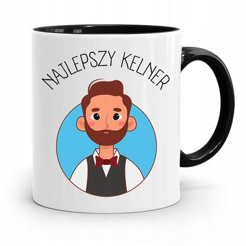 Dla Kelnera Kubek Czarny Najlepszy Kelner Prezent Z Nadrukiem Ze Zdjęciem na Arena.pl