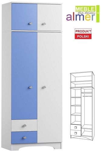 meble dziecięce szafa dla dziecka pojemna z nadstawką szuflady CLOUDS N8+N na Arena.pl