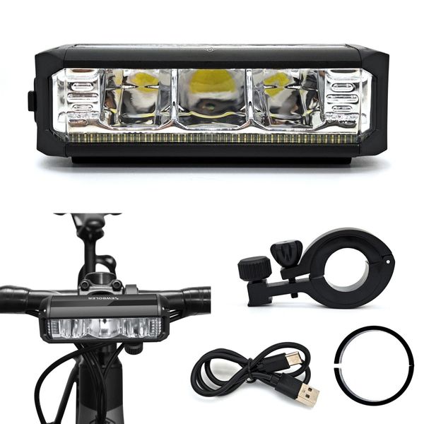 Przednia lampka rowerowa, 4 tryby, USB-C zdjęcie 2