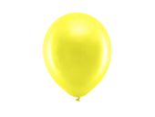 Balony lateksowe "Rainbow" metaliczne, żółty, 23 cm (10 cali), 100 szt.
