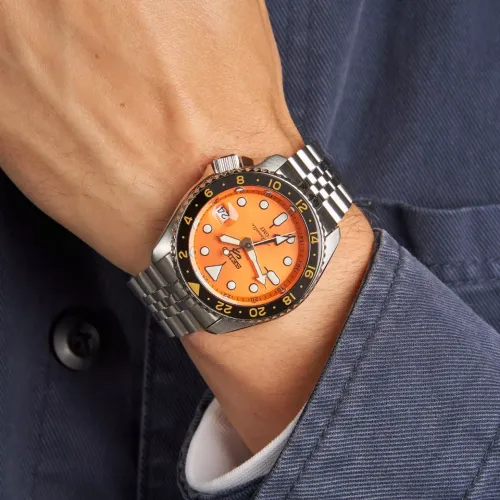 ZEGAREK MĘSKI SEIKO 5 SPORTS SSK005K1 GMT AUTOMAT WR100 + BOX na Arena.pl