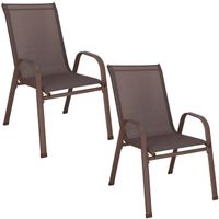 Krzesła ogrodowe, metalowe na balkon, zestaw 2 krzeseł na taras brązowe