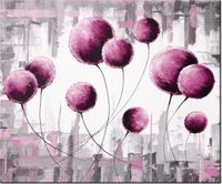 60CM 50CM OBRAZ ŚCIENNY ABSTRAKCYJNE DMUCHAWCE FUKSJI DRUK PŁÓTNO