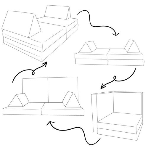 sofa modułowa MINI - beżowy na Arena.pl