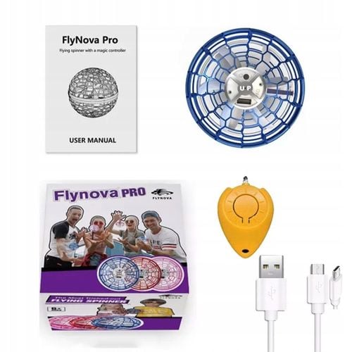 LATAJĄCY DYSK UFO MINI DRON PIŁKA KULA ŚWIECĄCA LED FLYNOVA SPINNER KULA na Arena.pl