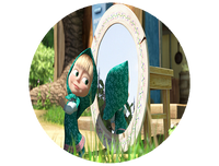 Opłatek na tort Masza i Niedzwiedź