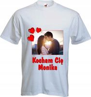 FOTO KOSZULKA Z WŁASNYM napisem NADRUKIEM ZDJĘCIEM