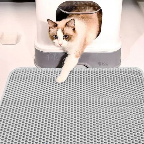 BARDZO DUŻA MATA POD KUWETE Dwuwarstwowa PODKŁADKA dla kota SZARA 75x55 na Arena.pl