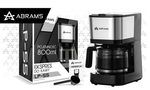 EKSPRES DO KAWY PRZELEWOWY 800ML 1000W BLOKADA KAPANIA PODTRZYMANIE TEMP na Arena.pl