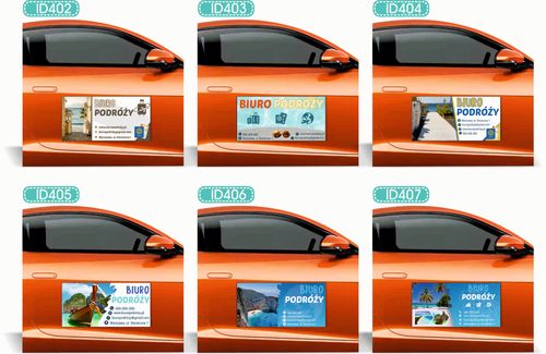 Magnes na samochód reklama magnetyczna 60x30 cm BIURO PODRÓŻY na Arena.pl