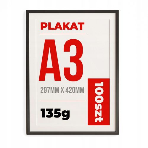 PLAKATY A3 Kreda 135g 100 sztuk na Arena.pl