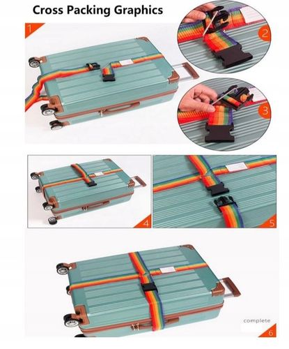 PAS PODWÓJNY SPINAJĄCY DO WALIZKI zabezpieczający 5cm 4m na BAGAŻU 1szt kol na Arena.pl