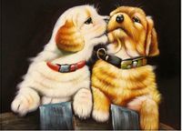 Diamentowa mozaika Haft Diamentowy zakochane pieski