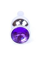 plug-jewellery silver butt plug- purple