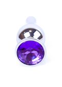 plug-jewellery silver butt plug- purple