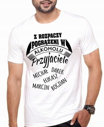 KOSZULKA MĘSKA T-SHIRT TSHIRT WIECZÓR KAWALERSKI PANA MŁODEGO PAN MŁODY 735 na Arena.pl