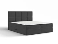 ŁÓŻKO TAPICEROWANE kontynentalne BARO 180x200 czarny + MATERAC NAKŁADKA