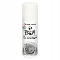 BARWNIK SPOŻYWCZY W SPRAYU New Silver Srebrny z dodatkiem srebra 50 ml