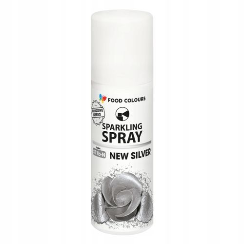 BARWNIK SPOŻYWCZY W SPRAYU New Silver Srebrny z dodatkiem srebra 50 ml na Arena.pl