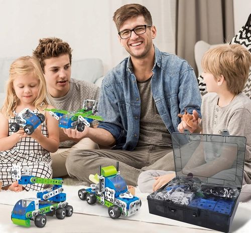 KLOCKI KONSTRUKCYJNE EDUKACYJNE CIĘŻARÓWKA SAMOLOT POJAZDY BUDOWLANE 18w1 na Arena.pl