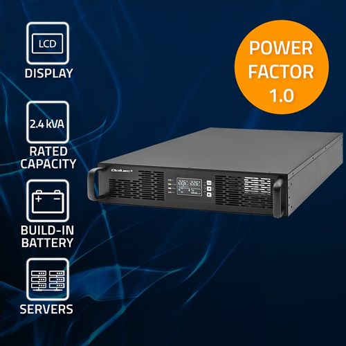 Zasilacz awaryjny UPS do RACK 2.4kVA 2400W Power Factor 1.0 LCDOn-line na Arena.pl