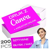Wizytówki 200 sztuk kreator premium kreda 350 mat błysk wizualizacja gratis