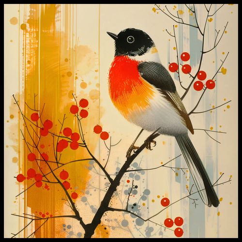 Plakat 60x60cm Jesienny Rudzik na Arena.pl