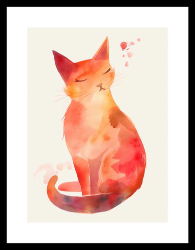 Plakat 20,5x28,4cm Akwarelowy Kot na Arena.pl