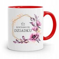 Kubek Czerwony Na Dzień Dziadka Kocham Cię Dziadku Z Nadrukiem Ze Zdjęciem