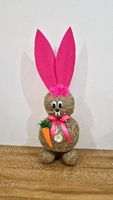 Różowy Zając Wielkanocny Duża Figurka z Siana na Wielkanoc