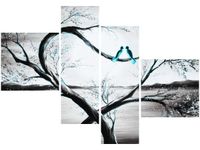 100 70CM OBRAZ 4 ELEM W TURKUSOWYM ŚWIETLE KSIĘŻYCA DRUK PŁÓTNO RAMA