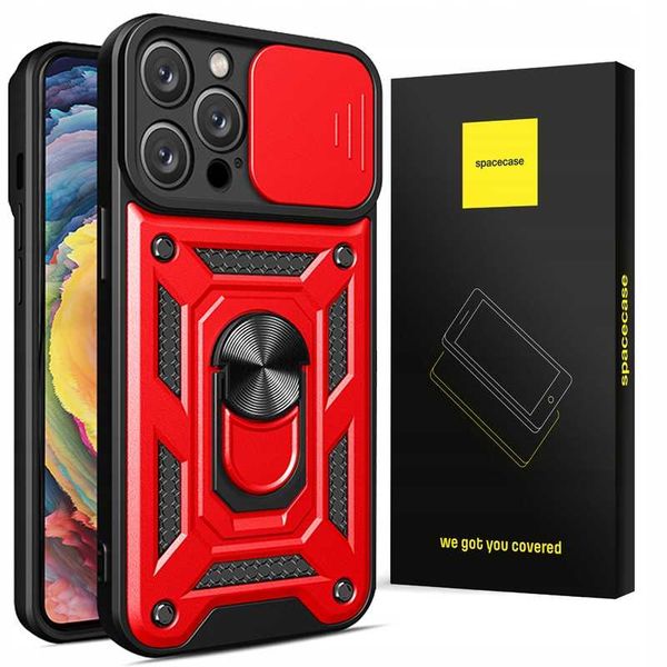 Spacecase Camring iPhone 15 Pro red zdjęcie 1