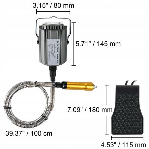 780W Flex Shaft Grinder 500-23000RPM 131PCS 1/4" Chuck Pedal DIY Tool na Arena.pl