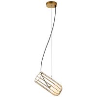 LAMPA wisząca COCO MDM-3941/1 GD Italux druciana OPRAWA metalowa ZWIS szklana kula ball klatka loft złota