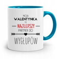 Kubek Błękitny Na Walentynki Partner Do Wygłupów Z Nadrukiem Ze Zdjęciem