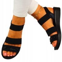 SANDAŁY DAMSKIE SPORTOWE CZARNE PASKI